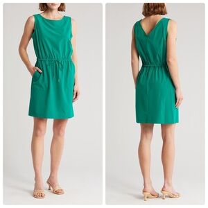 Calvin Klein Women’s Sleeveless Commuter Drawstring Dress 2 Meadow Green NEW